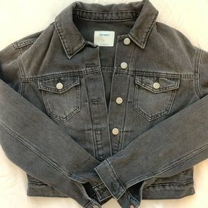 Old navy black denim cropped jacket